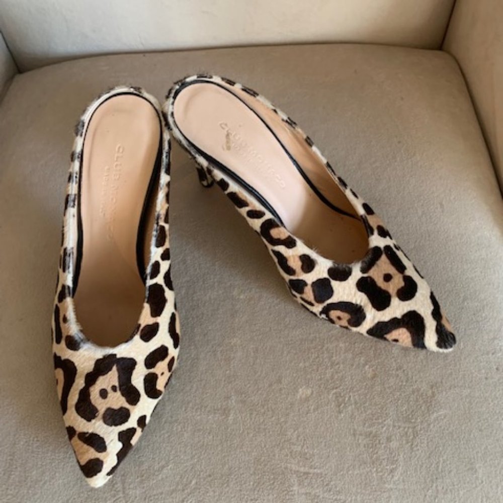 Leopard Calf Hair Mules